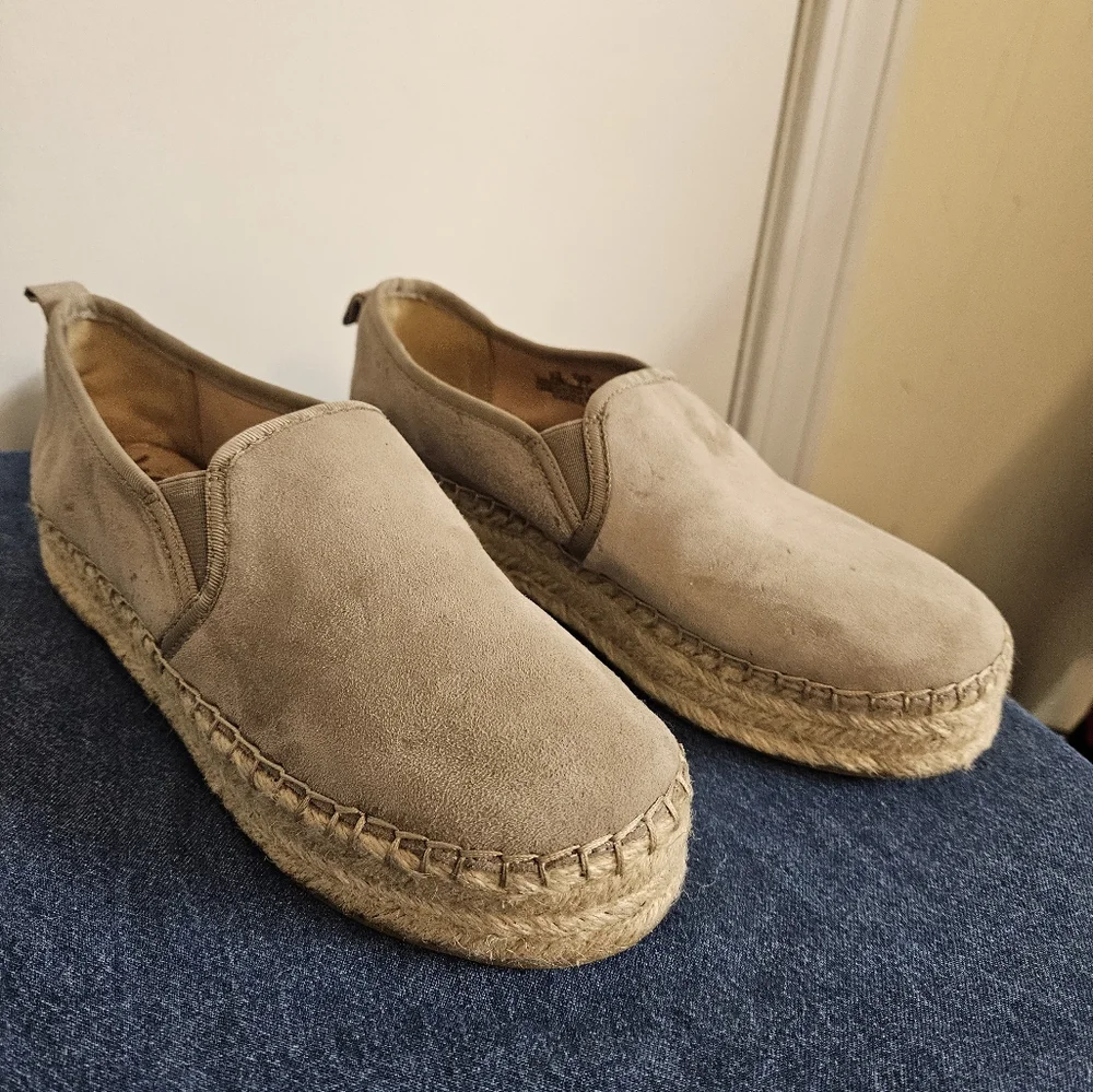 Sam Edelman Nubuck Tan Espadrille Platform - Picture 1 of 8